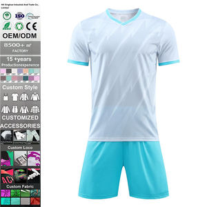Wholesale Custom Football <b>Jerseys</b> Heat-Transfer Printed <b>Short</b> Sleeve Quick Dry & Breathable Polyester/Cotton Soccer Uniform Sets - Product Image 1