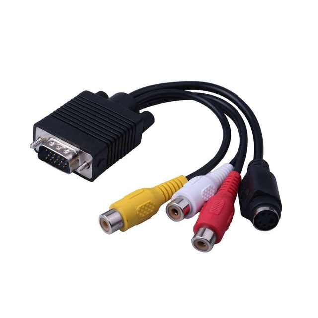 VGA to TV Converter S-Video 3RCA Cable Adapter for PC