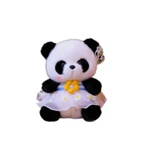 Peluche Panda Géant Créatif avec Chapeau, Rembourrage Coton PP, 31-50cm, Design Jupe Mignonne, Style Machine à Pinces, Unisexe, Âges 8-13