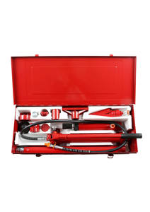 Ensemble d'outils de tensionnement de boulons hydrauliques manuels KHC, 10 tonnes, corps en métal rouge, vérins de réparation de châssis, garantie de 3 ans, hauteur maximale de 915 mm - Product Image 5
