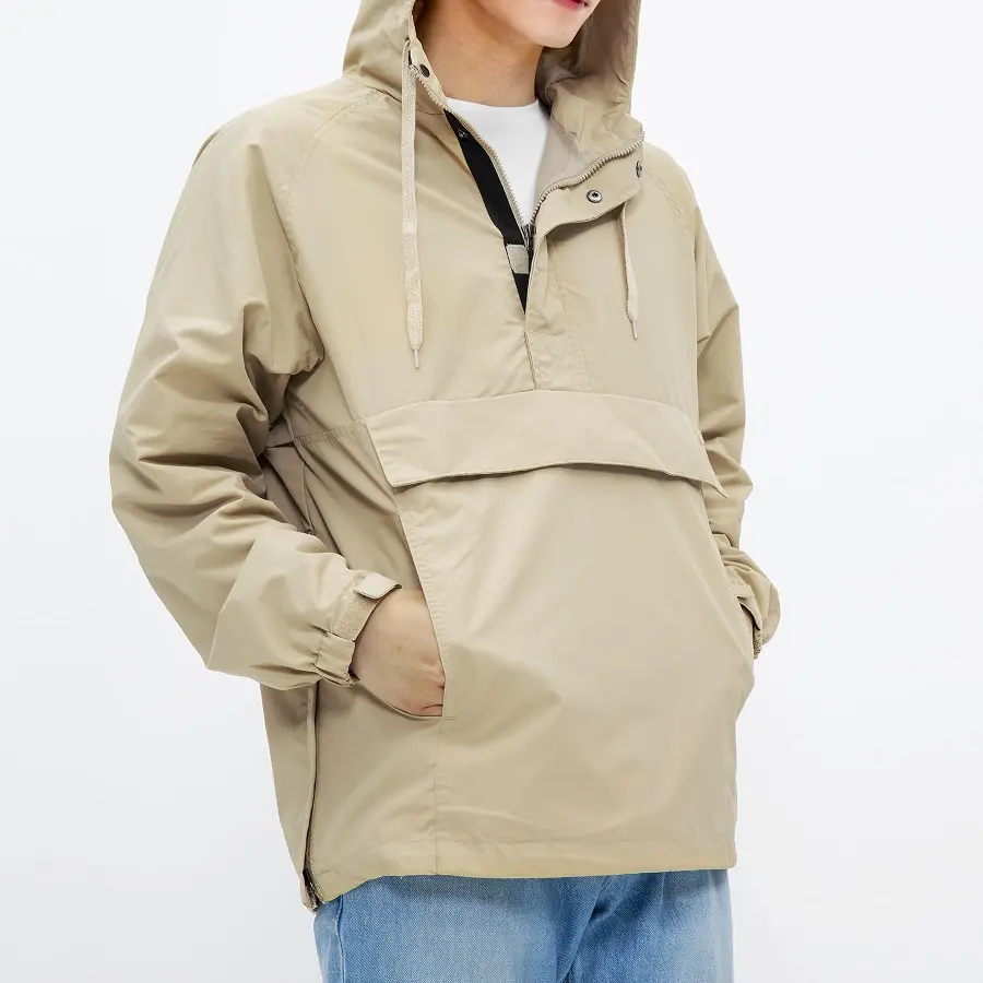 Vêtements en gros Sweatshirts à fermeture éclair imperméables pour hommes de couleur unie Blouson aviateur blanc avec capuche