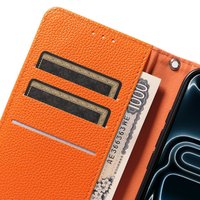 Dompet Kulit PU Motif Leci untuk iPhone 17 18 Pro Max, Penutup Flip Folio dengan Tali Pergelangan Tangan, Pelindung Anti Benturan