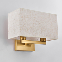 Lampe murale de chevet à LED avec abat-jour en tissu, support E27, interrupteur, 7W, pour hôtel haut de gamme