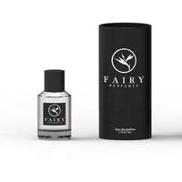 Flacon en verre transparent personnalisé OEM de haute qualité 30ml/50ml/100ml, boîte cadeau cylindrique de luxe avec pulvérisateur à pompe