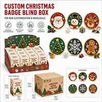 Épingles en émail personnalisées en forme de mini figurines de Noël, boîte surprise, lot complet en gros