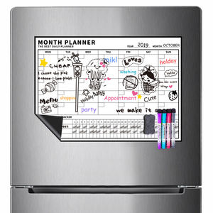 Tableau blanc magnétique enroulable avec calendrier hebdomadaire et mensuel, effaçable à sec, pour réfrigérateur - Product Image 3