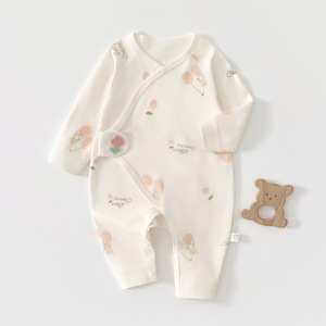 Body de Bebé de Algodón Puro, Manga Larga, Unisex, Primavera Otoño, con Estampado de Oso Cereza - Product Image 1