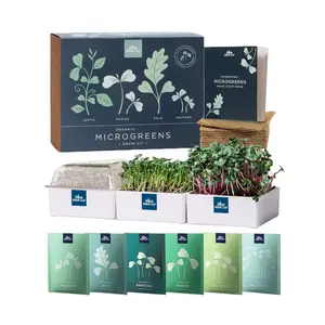 Kapalı Microgreens tepsiler organik mikro yeşiller gübre bitki kiti hidroponik Microgreens gübre büyüyen kiti