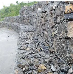 80x100mm gabion जाल 2x1x1m डबल मोड़ बॉक्स gabion दीवारों Gabion बॉक्स जाल