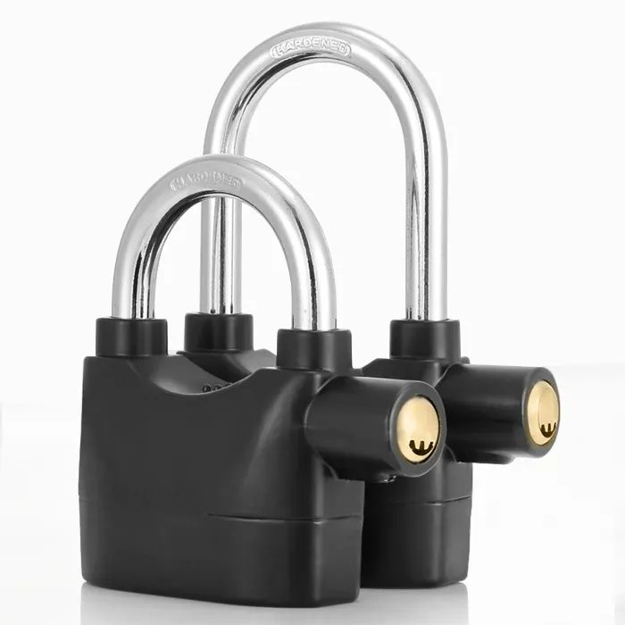 High decibel alarm padlock anti-theft high-quality heavy-duty waterproof anti-theft with key padlock