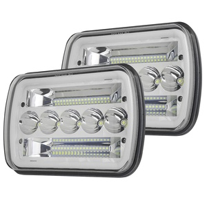 ไฟหน้า LED 5x7 นิ้ว รูปทรงสี่เหลี่ยมผืนผ้า ไฟทำงาน ไฟตัดหมอก ไฟขับขี่ สีขาว สีเหลือง DRL 60w สำหรับรถจี๊ป เชอโรกี รถออฟโรด รถบรรทุก - Product Image 3