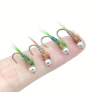 Mosca de pesca con cabeza de tungsteno, tamaño 14 #   16 #   Señuelos de Pesca con Mosca de Color Marrón Oliva, Tipo Sinking Wet Flies, <span class=keywords><strong>para</strong></span> Pesca de Trucha - Product Image 1