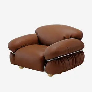 Runxi-muebles modernos de diseño retro italiano para sala de estar, sofá de piel, sofá Sesann, color blanco, terciopelo, Afra Tobia, Scarpa, Soriana