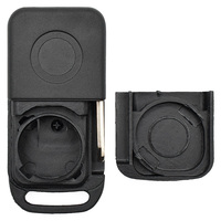Coque de clé de voiture pliable de remplacement fiable à 2 boutons avec lame vierge non coupée pour télécommande d'entrée sans clé