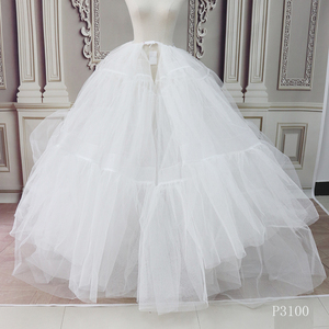 P3100 Jupon en maille élastique beige <span class=keywords><strong>sans</strong></span> <span class=keywords><strong>cerceau</strong></span> Jupon pour <span class=keywords><strong>robe</strong></span> <span class=keywords><strong>de</strong></span> <span class=keywords><strong>mariée</strong></span> - Product Image 2