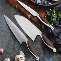 Set Pisau Koki Jepang Dapur 3 Buah, Pisau Baja Karbon Tinggi