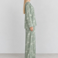 Pyjamas élégants pour femme, impression personnalisée, légers, respirants, en coton et lin, grandes tailles, vêtements de nuit pour femme