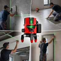 Niveau laser vert GuangChen à 5 lignes, 4 verticales et 1 horizontale, auto-nivelant, pour la construction, le carrelage et l'installation murale