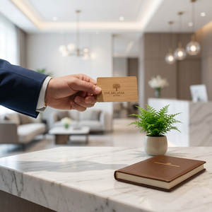 Wooden RFID <b>Access</b> <b>Card</b> NTAG215 Chip NFC Mini Tag for Hotel Room <b>Control</b> - Product Image 2