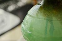 Vase en verre artistique soufflé à la main, vert, moderne, décoratif, pour centre de table de salon et décoration intérieure