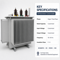 Transformateur de contrôle industriel triphasé 50Hz immergé dans l'huile, sur mesure, avec noyau CRGO et enroulement en cuivre pur, OEM ODM, marque YaDoo