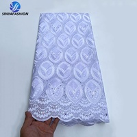 Nouveau Tissu Sinya en Coton Suisse Perforé de Haute Qualité, Couleur Laser, Exempt d'Inspection, Matière Douce pour Robe Femme Africaine