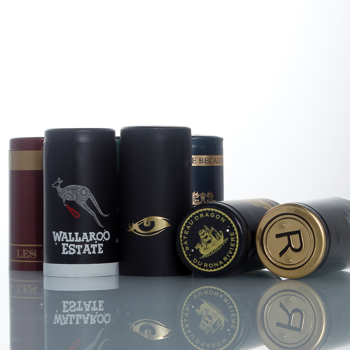LOW MOQ gin rum tequila vodka wine bottle metal PVC Aluminum Foil heat shrink Capsule with tear tab