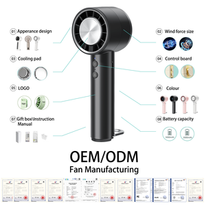 مكيف هواء محمول مخصص حسب الطلب، مروحة تبريد صغيرة محمولة باليد، مروحة توربو قابلة للارتداء للاستخدام الخارجي، مروحة يدوية بلاستيكية - Product Image 1