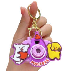 Fabricant 3D Pvc plastique enfants mignon dessin animé concepteur voiture porte-clés anneau cadeau créatif Kuromi caméra jouet porte-clés - Product Image 4