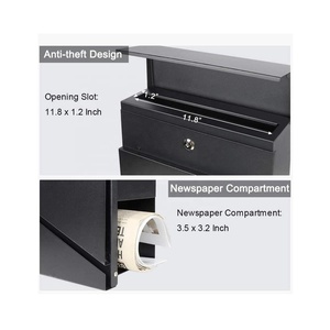 Nhà Ở Chịu Thời Tiết Hộp Bưu Điện Bằng Kim Loại Hộp Thư Tùy Chỉnh Có Khe Đựng Báo - Product Image 5