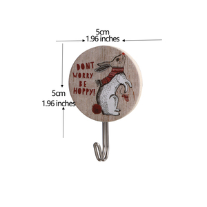 Bailiwang çok fonksiyonlu ahşap raf ceket askısı karikatür baskılı yapıştırıcı over-the-kapı tek kanca depolama Pot amaçlı PP - Product Image 4