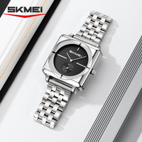 Montre pour homme en acier inoxydable, design carré, style élégant et minimaliste, cadran à petites secondes personnalisé, mouvement à quartz, étanche 3ATM