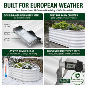 Bac de Jardin Surélevé en Acier Galvanisé Certifié CE, Forme Oblongue, Vente en Gros, Fourniture Commerciale, Aménagement Paysager, Jardinière Extérieure - Product Image 2