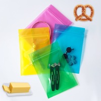 En stock, 4 couleurs, sacs d'emballage en plastique translucides refermables de petite taille pour boucles d'oreilles, épingles à cheveux, bijoux