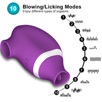 2-in-1 Klitoris-Sauger Vibrator Saugend Leckend Doppelte Stimulation Brustwarzen-Massagegerät Zungen-Sexspielzeug für Erwachsene Frauen