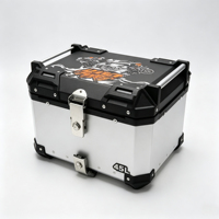 Boîte de rangement arrière pour moto en aluminium de 45 L, étanche, universelle, pour moto de tourisme et d'aventure