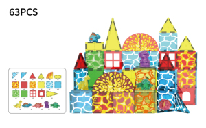 2025 nouveau Style dinosaure volcan thème enfants jouet éducatif bloc <span class=keywords><strong>de</strong></span> <span class=keywords><strong>construction</strong></span> <span class=keywords><strong>magnétique</strong></span> ensemble 7.5cm grande tuile couleur tuile - Product Image 2