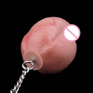 Dildo en silicone liquide en forme d'œuf, plug anal avec chaîne de traction en acier inoxydable, masseur de prostate, stimulation vaginale pour femmes et hommes - Product Image 5