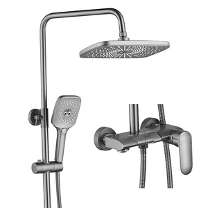 Hot bán treo tường đa chức năng nút màu xám phòng tắm vòi hoa sen đặt - Product Image 4