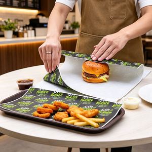 Custom Logo Printed Food Grade Biodegradable Eco-Friendly Waterproof Craft <b>Paper</b> Burger <b>Wrapping</b> Grease Proof <b>Paper</b> - Product Image 1