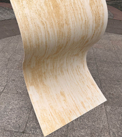 Revêtement extérieur en pierre souple flexible en porcelaine modifiée, feuille d'argile travertin, placage en argile modifiée, pierre souple