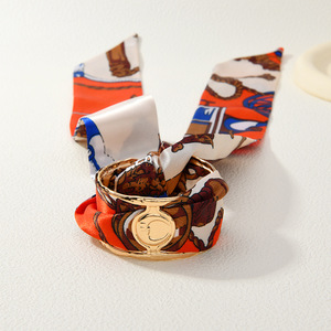 Custom Silk Scarf <b>Bracelet</b> Light Luxury Fashion Wristband Personalized <b>Adjustable</b> Scarf Cuff Bangles for Women - Product Image 5