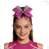 Nouveau nœud de cheerleading à paillettes fait main avec bande élastique pour équipe de cheerleading, nœud de cheerleading personnalisé