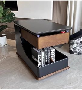 NKAHS Lifting Sintered Stone Side <b>Table</b> Movable Sofa End <b>Table</b> <b>Bedside</b> Cabinet Luxury Rolling Storage Rack - Product Image 3