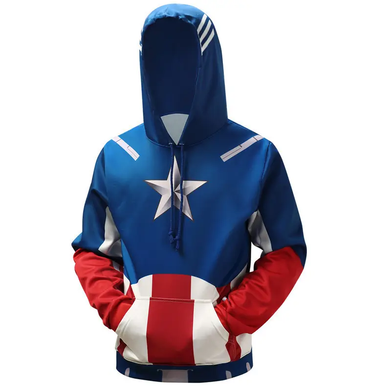 Wholesale Anime Marvel Legends Comic Spider Man hoodies sublimated Activated elastic quick dry fitness sport hoodie crew neck