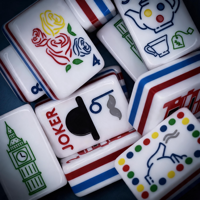 160 tuiles de Mahjong américaines en acrylique 5 couches, design moderne de luxe, collection portable sur le thème de Londres, cadeau
