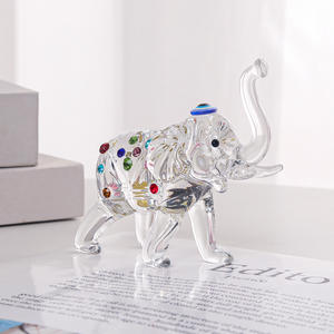 Figurines d'éléphant en cristal, sculpture animale en verre, figurines de collection, décoration de table porte-bonheur, ornements de décoration intérieure - Product Image 6