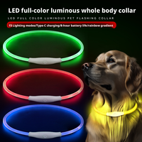 Collier pour chien et chat lumineux à LED, 15 couleurs changeantes, étanche, rechargeable par USB, en TPU réglable