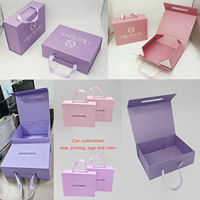 Sac en papier magnétique rose avec impression personnalisée, produit de bonne qualité, livraison directe depuis l'usine, carton mat, boîte-cadeau pour vêtements de bébé