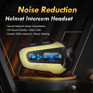 New cool N3X ENC nosic redução interfone motocicleta capacete headset 300M Full duplex assistentes de voz interfone para pilotos capacete - Product Image 6
